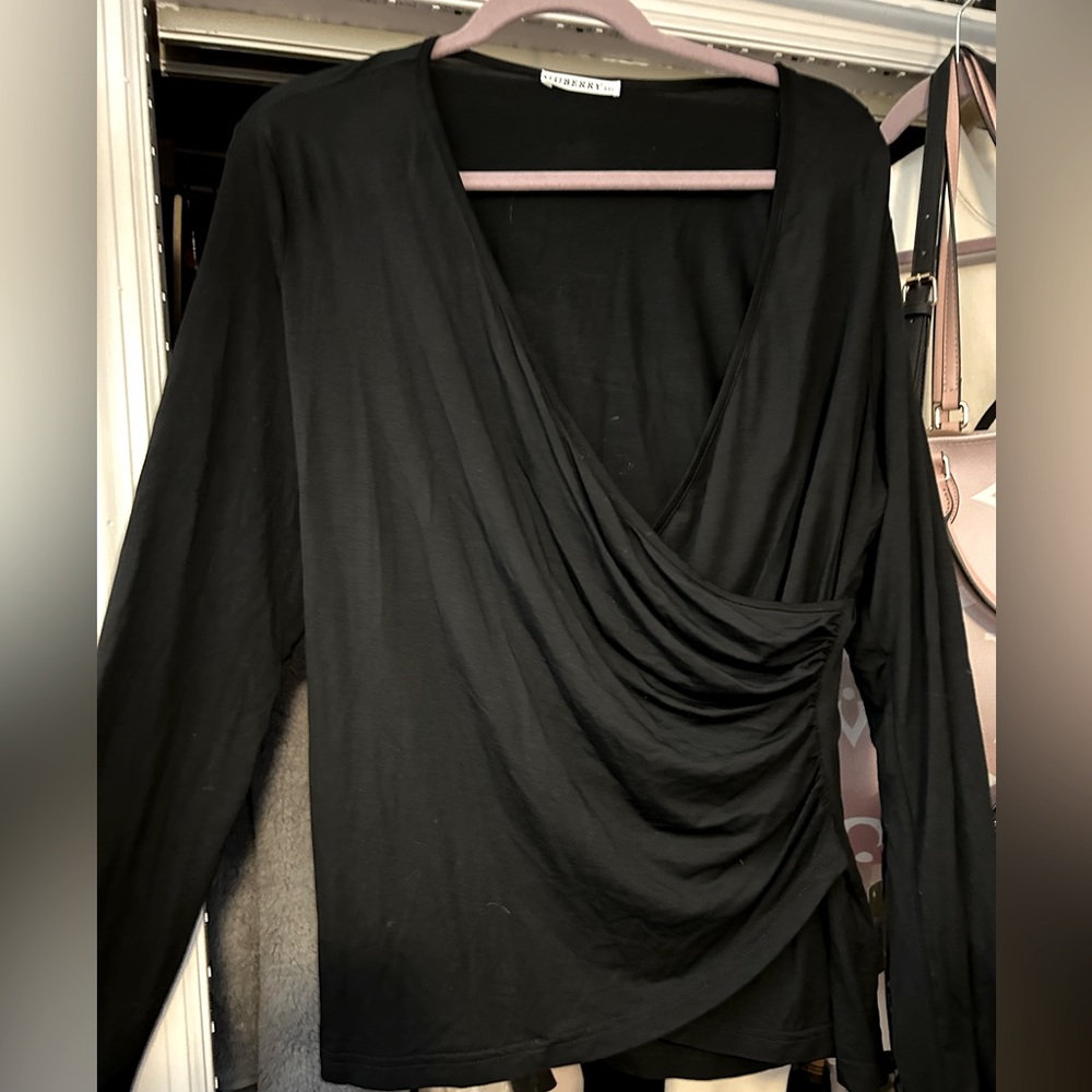 XXL black cross body top